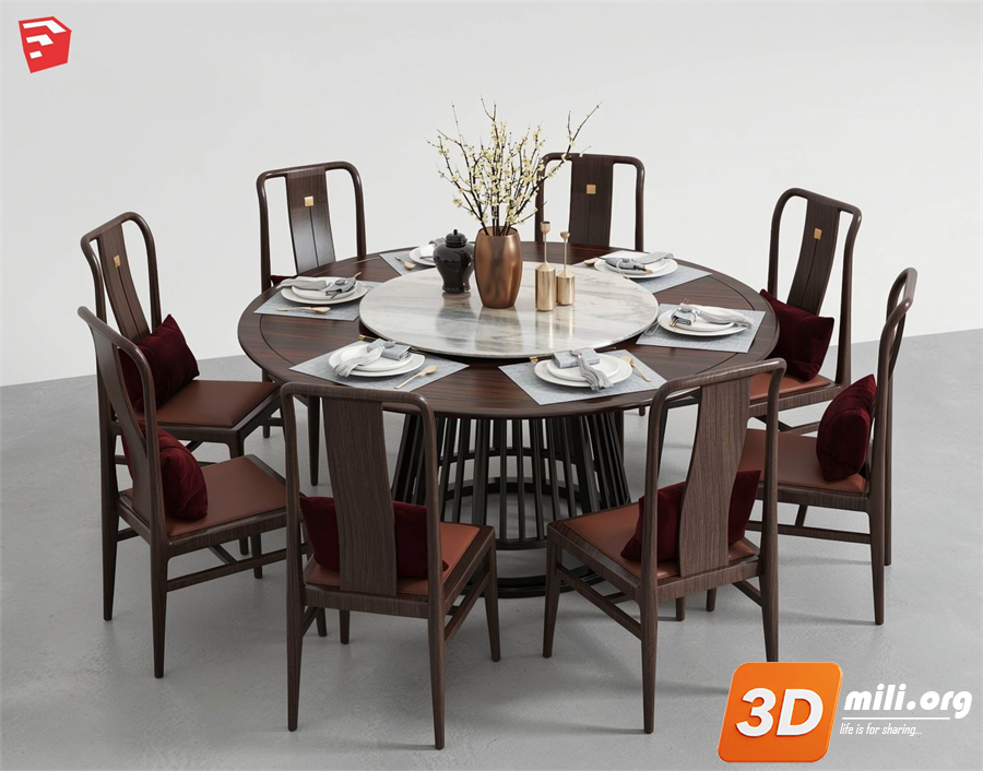 Dining Table Set Skp Files